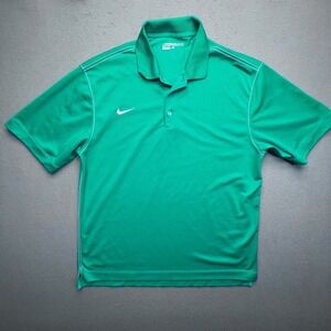 Nike Golf Mens Dri-FIT Polo Shirt Green Short Sleeve 443119-383 Large